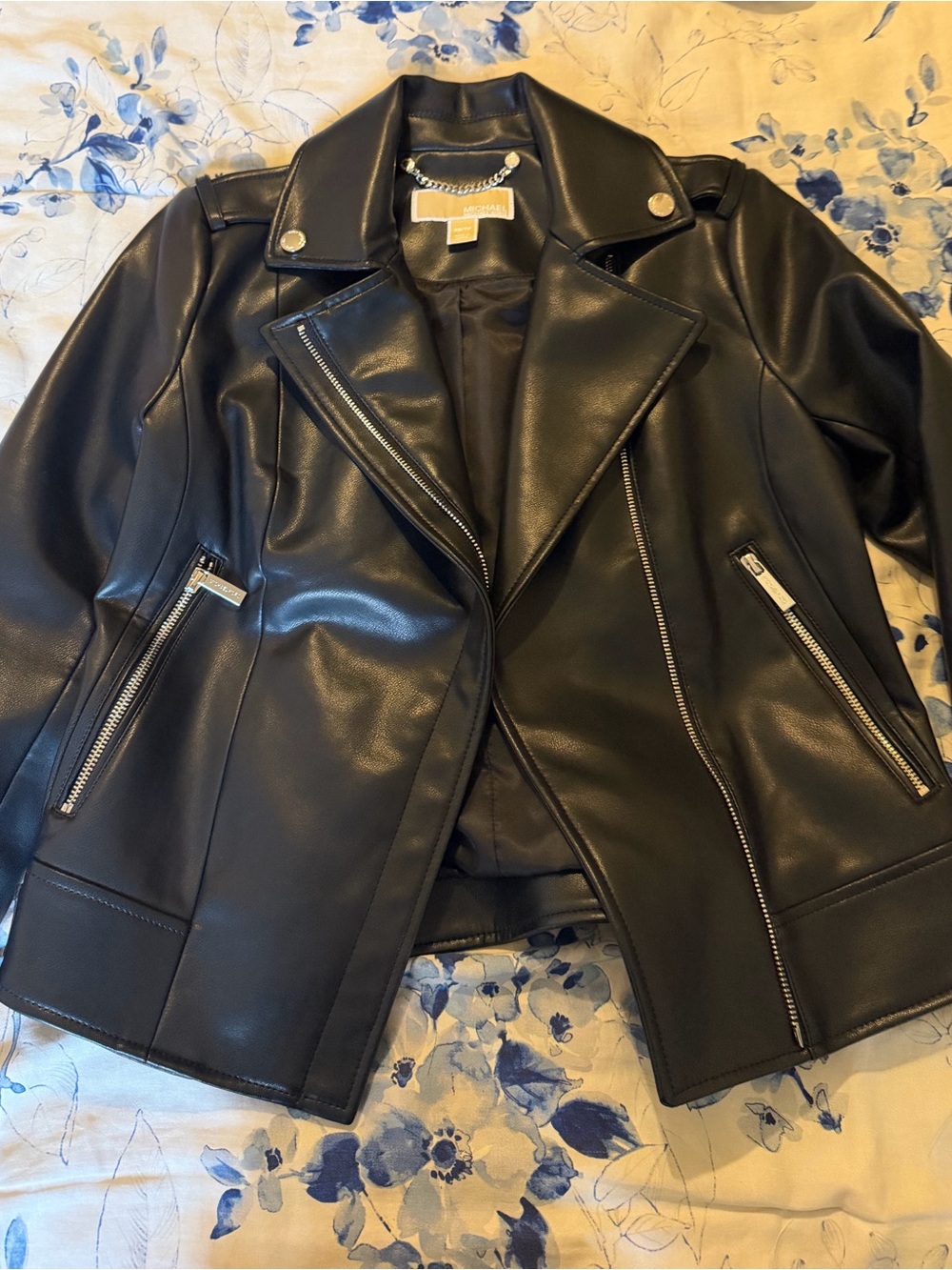 Michael Kors Women’s Black Leather Moto Jacket